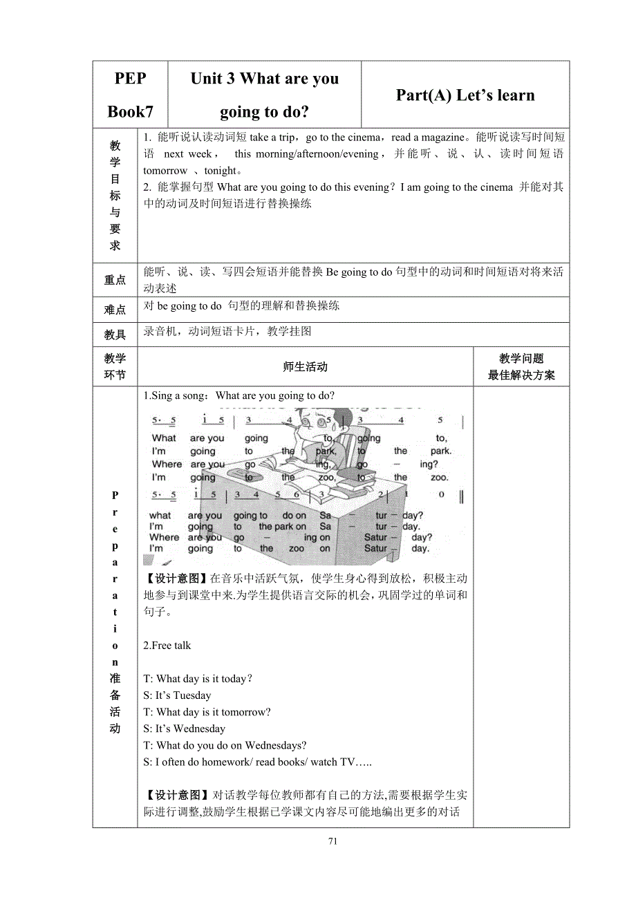 PEP Book 7 Unit 3 A Let&#39;s learn 教案 教学反思 说课稿 课件_第1页