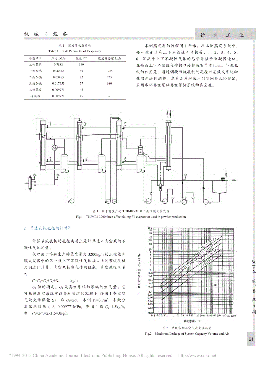 降膜式蒸发器节流孔板的计算及其调整对加热温度的影响_第2页