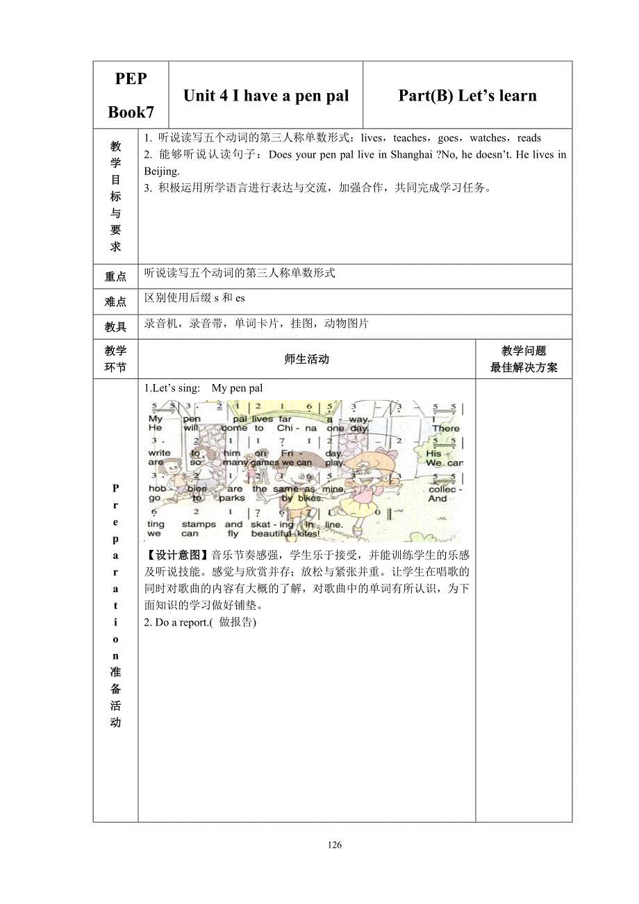 PEP Book 7 Unit 4 B Let&#39;s learn 教案 教学反思 说课稿 课件_第1页