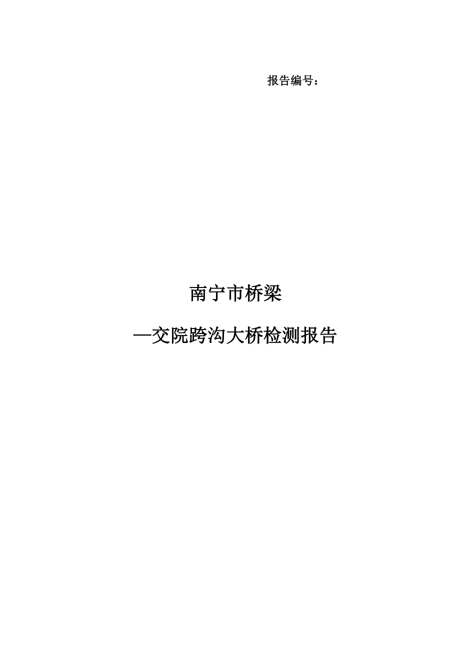 南宁市桥梁—交院跨沟大桥检测报告_第1页