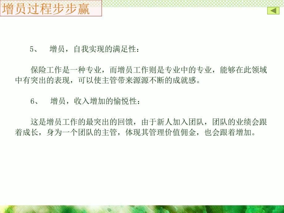 增员过程步步赢-保险营销销售增员技巧话术流程保险公司早会晨会夕会ppt培训课件专题材料_第5页