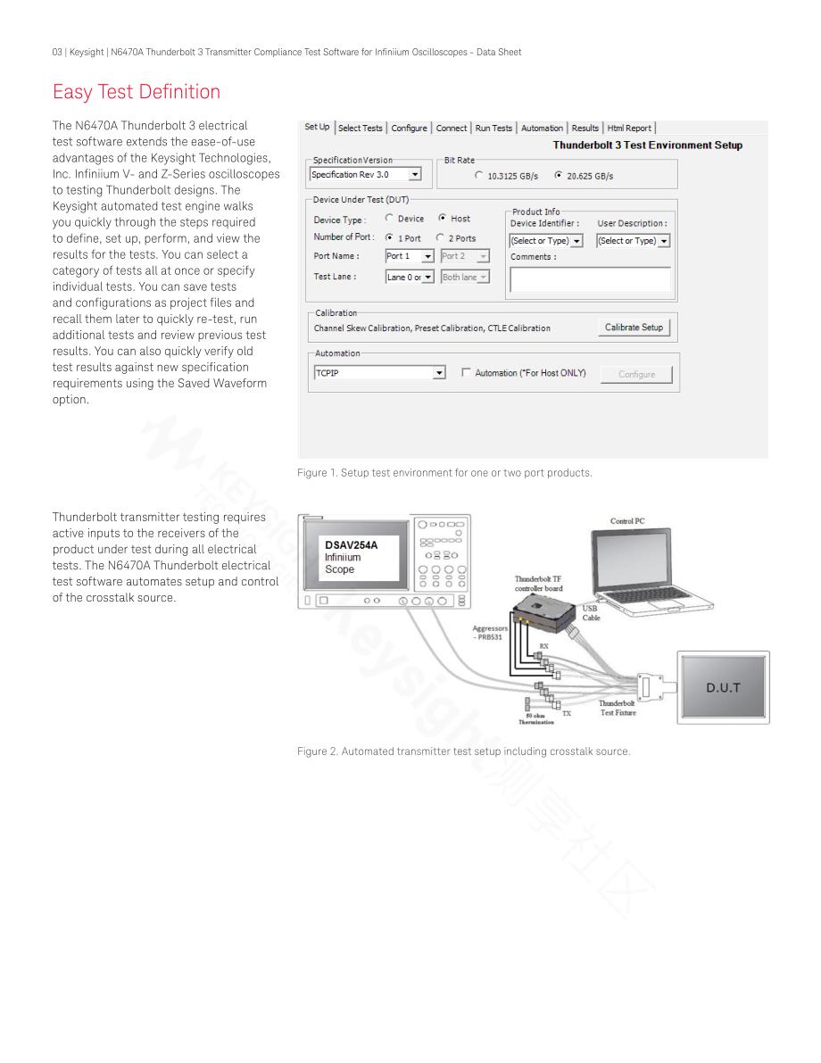 Thunderbolt 3 Transmitter Compliance TestSoftware for Infiniium Oscilloscopes_第3页
