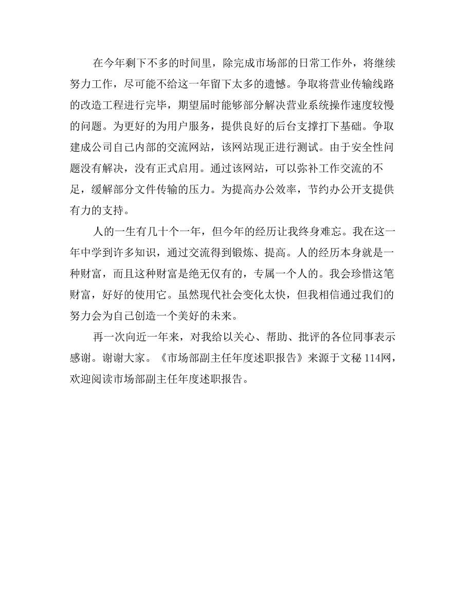 市场部副主任年度述职报告_第3页