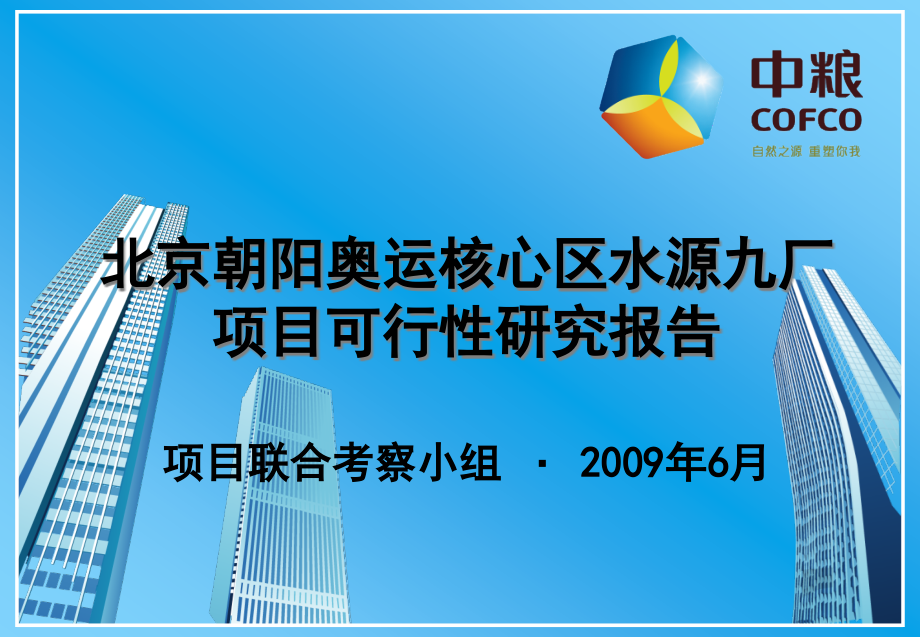 中粮_北京朝阳奥运核心区水源九厂项目可行性研究报告_第1页