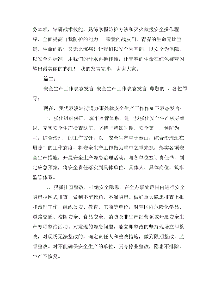 安全工作会议表态发言_第2页