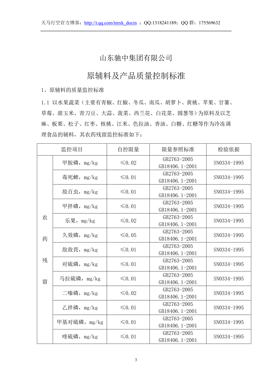 原辅料及产品质量控制标准_第3页