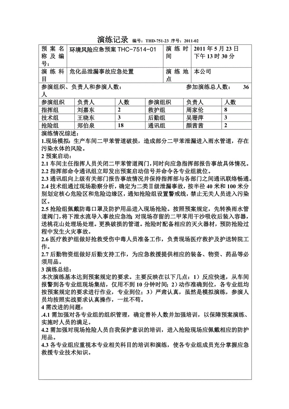 2011年度应急预案演练计划_第4页