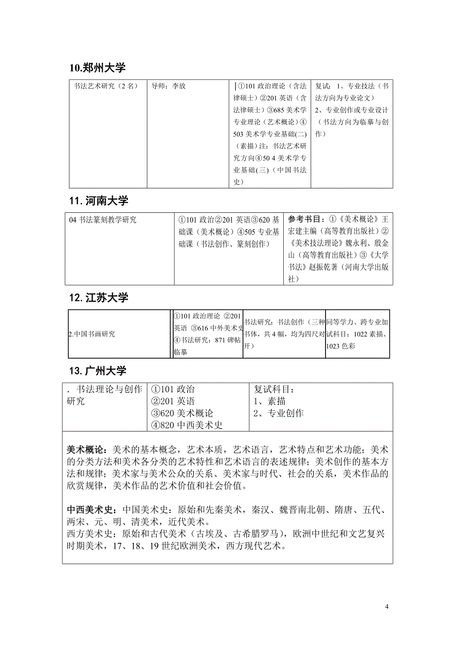 招收书法方向研究生院校_第4页