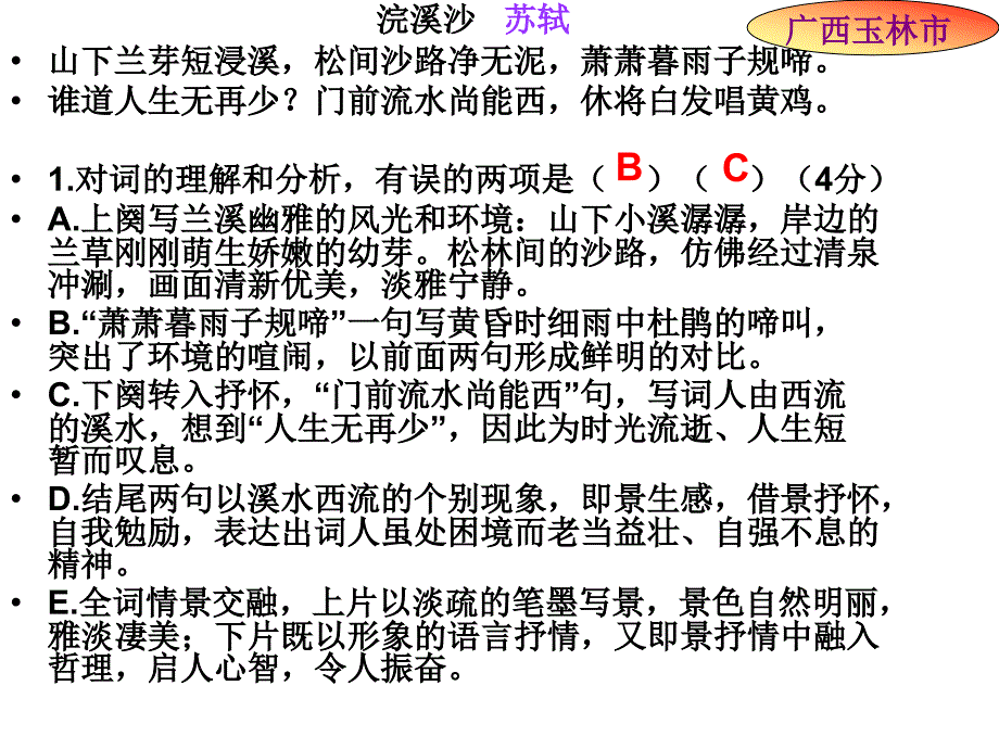 2011届语文中考复习专题课件--诗歌鉴赏_第4页