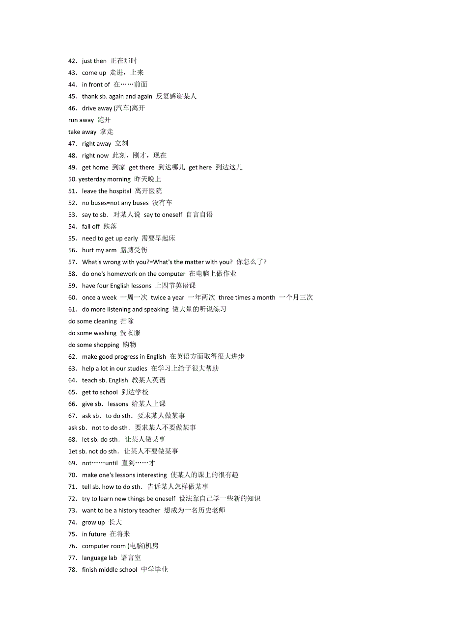 初中英语短语大全详细总结_第4页