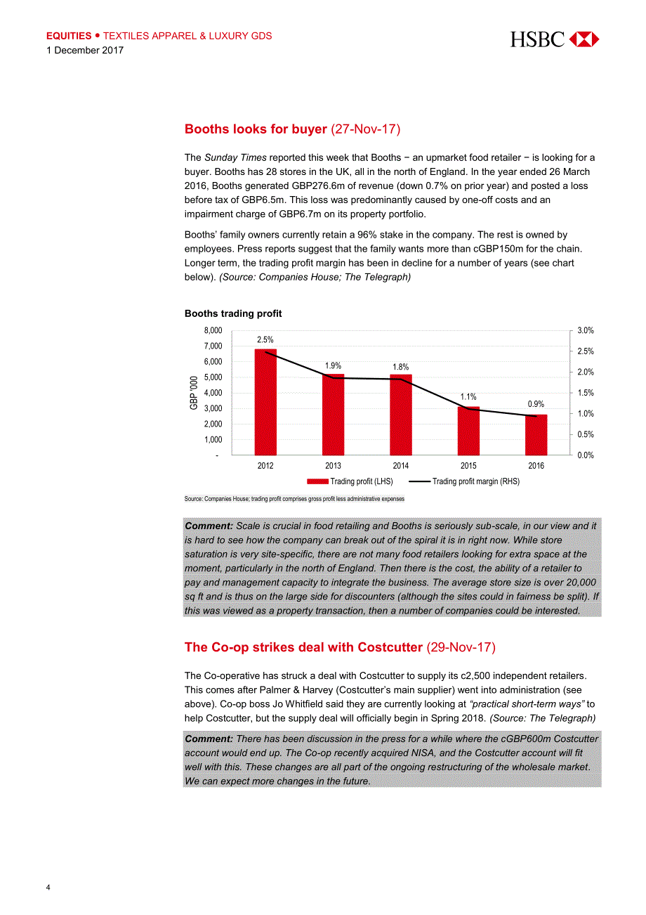 汇丰银行-欧洲-食品零售业-帕默和哈维进入管理部门，沃尔玛在亚马逊获利_第4页