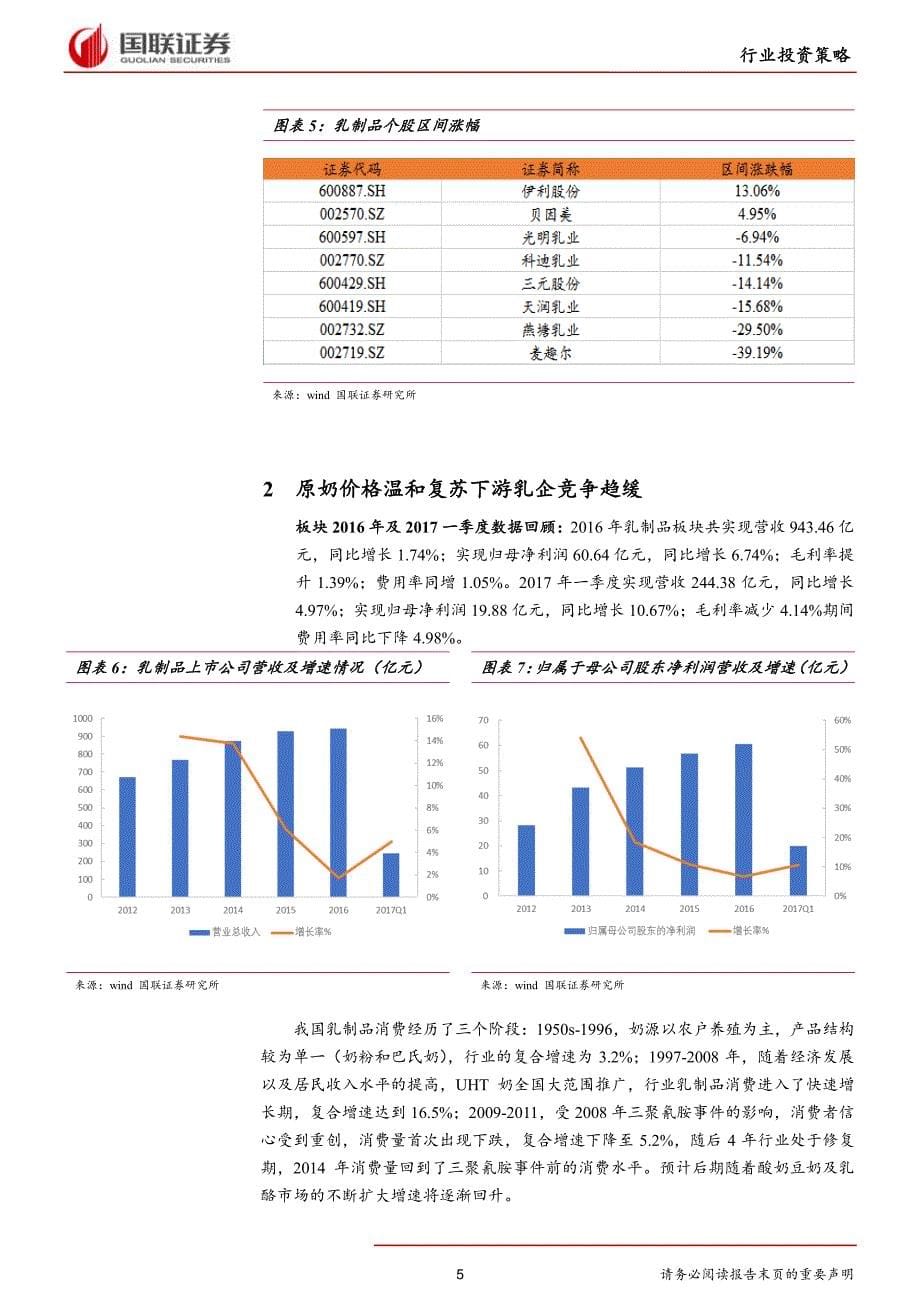 乳制品行业2017年半年度策略：上下游乳企均享奶价上行红利_第5页