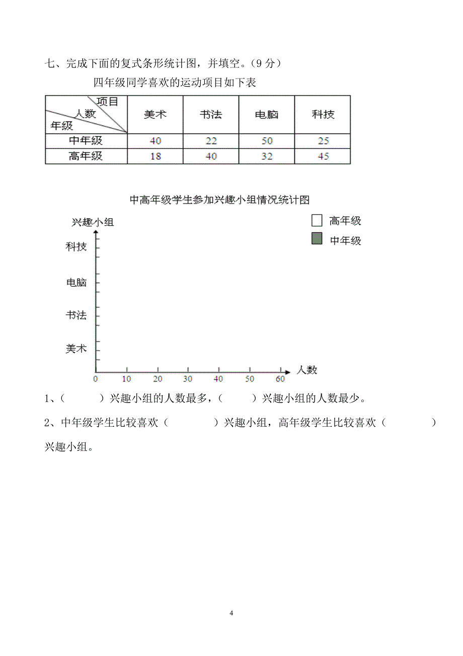 人教版小学四年级数学下册期末考试题[共6套]_第4页