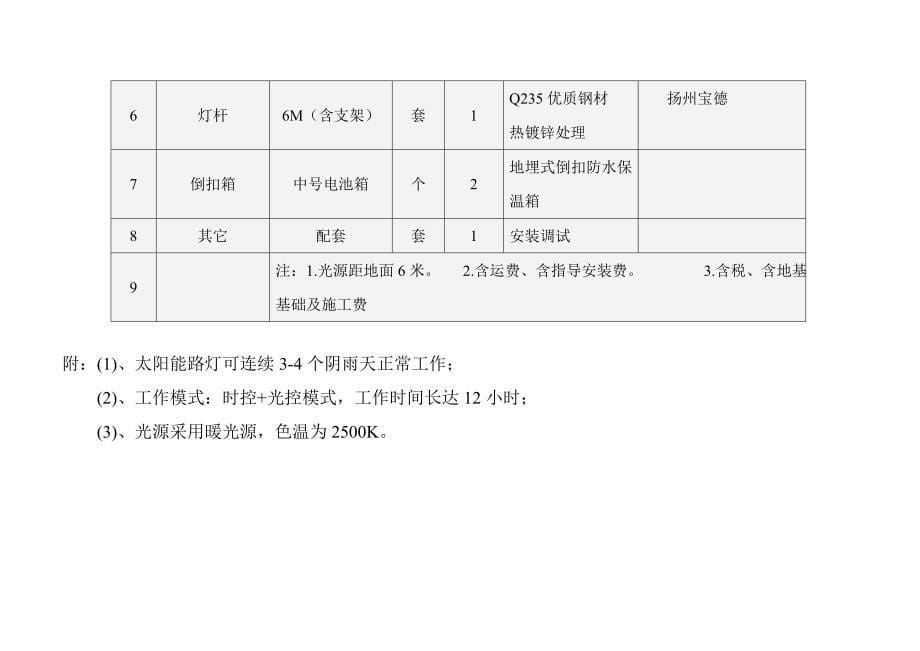 太阳能路灯项目的内容及技术目标_第5页