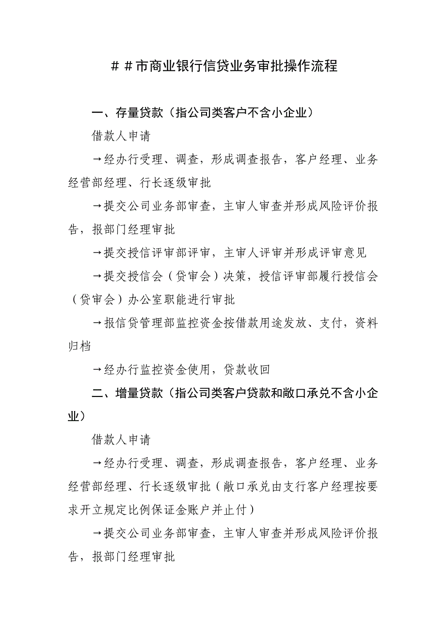 商业银行信贷业务审批操作流程_第1页