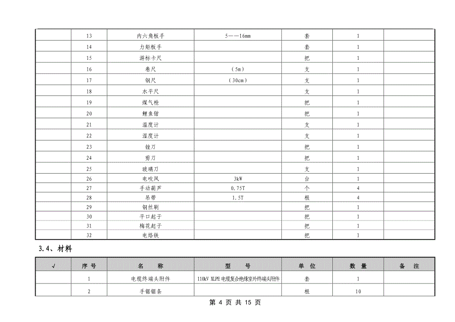 110kV交联聚乙烯电力电缆复合外绝缘户外终端头制作作业指导书_第4页