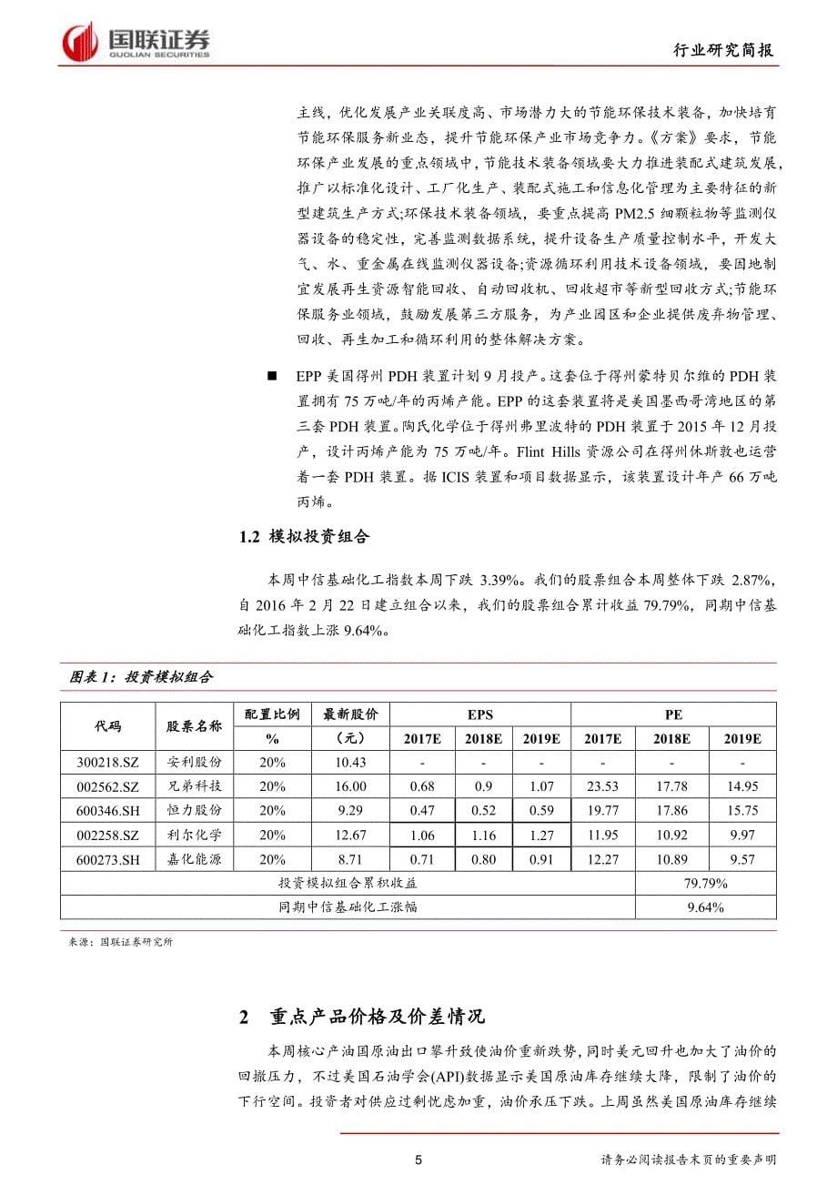 化工行业研究简报：环保趋严下周期回调，优势企业强者恒强_第5页