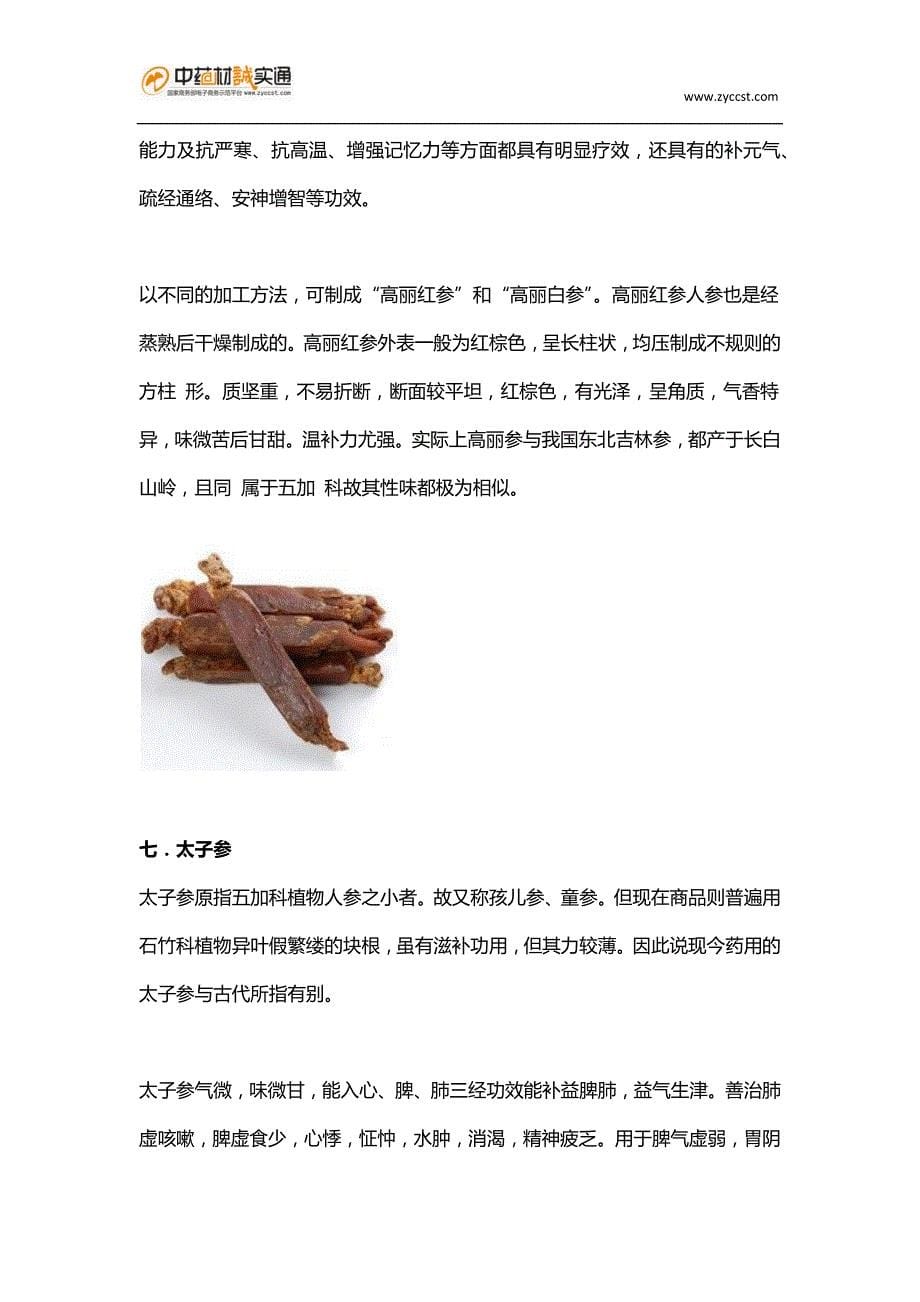 不同种类参 性状及药用价值鉴别_第5页