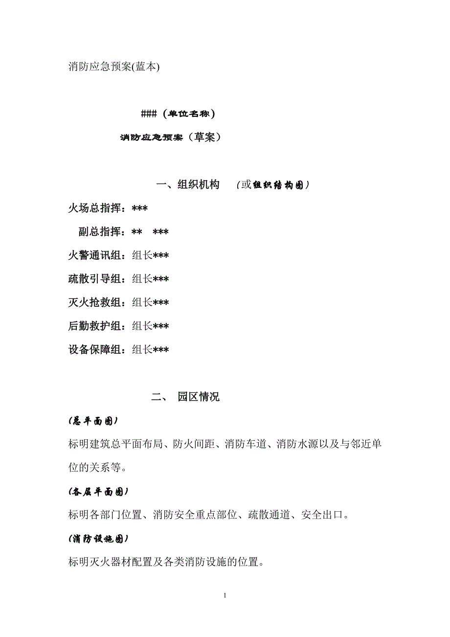 园区消防应急预案(蓝本)_第1页