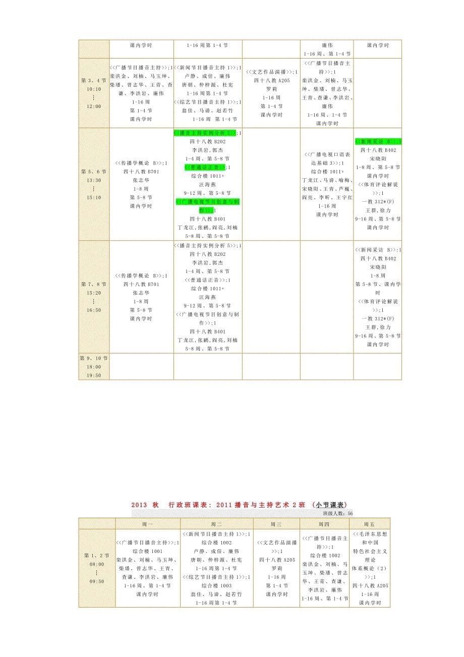 中国传媒大学播本课表_第5页