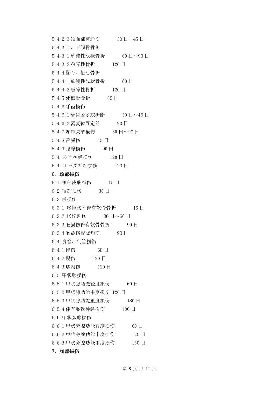 人身损害受伤人员误工损失日评定准则(GA_T521-2004)_第5页