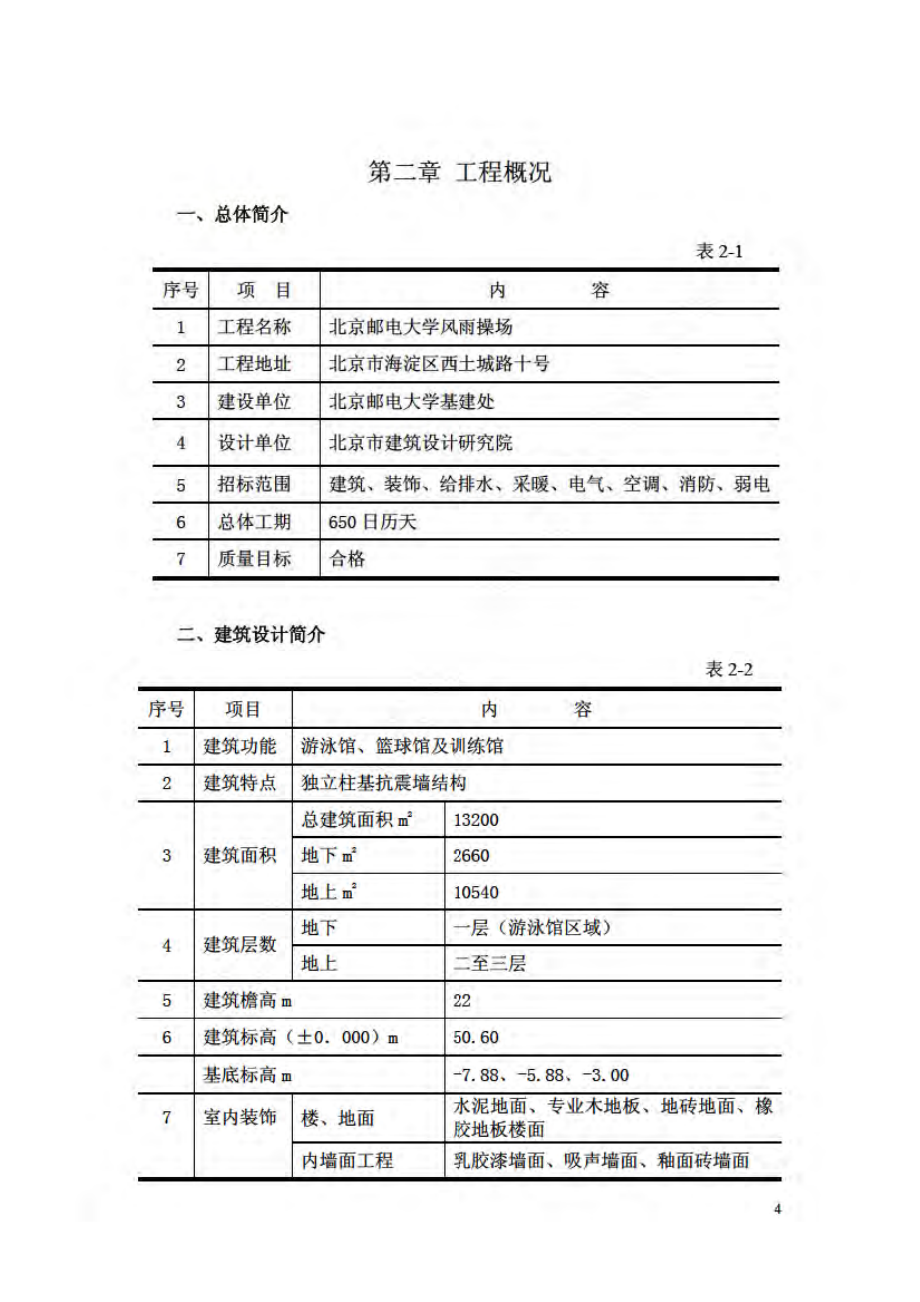 北京邮电大学风雨操场工程施工组织设计_第4页