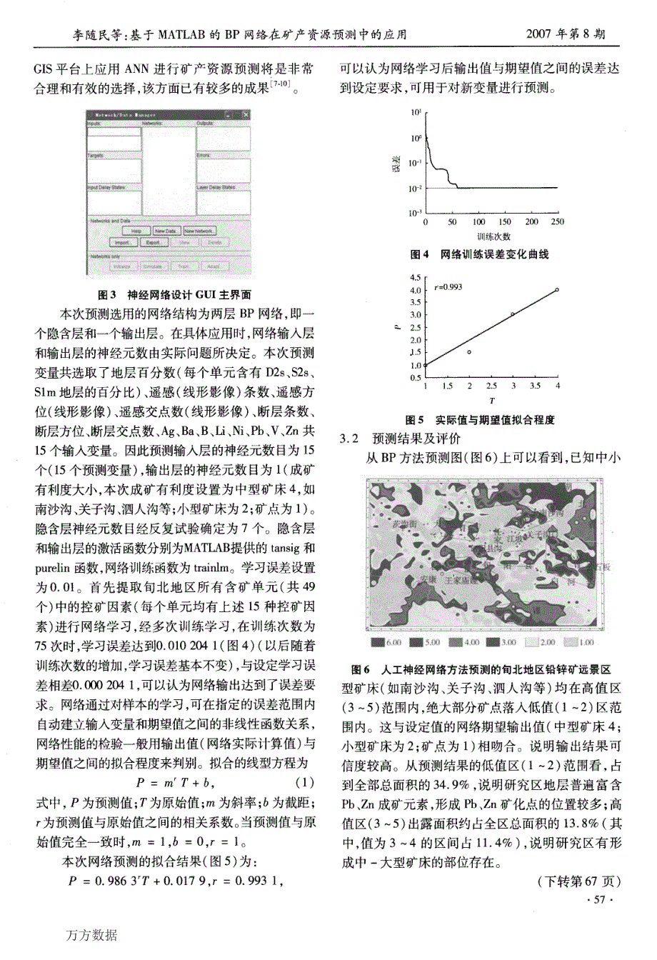 基于MATLAB的BP网络在矿产资源预测中的应用_第3页