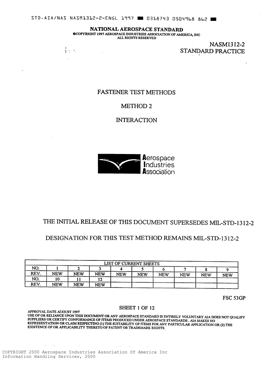 NASM 1312-2-1997 紧固件试验方法2 相互作用_第2页