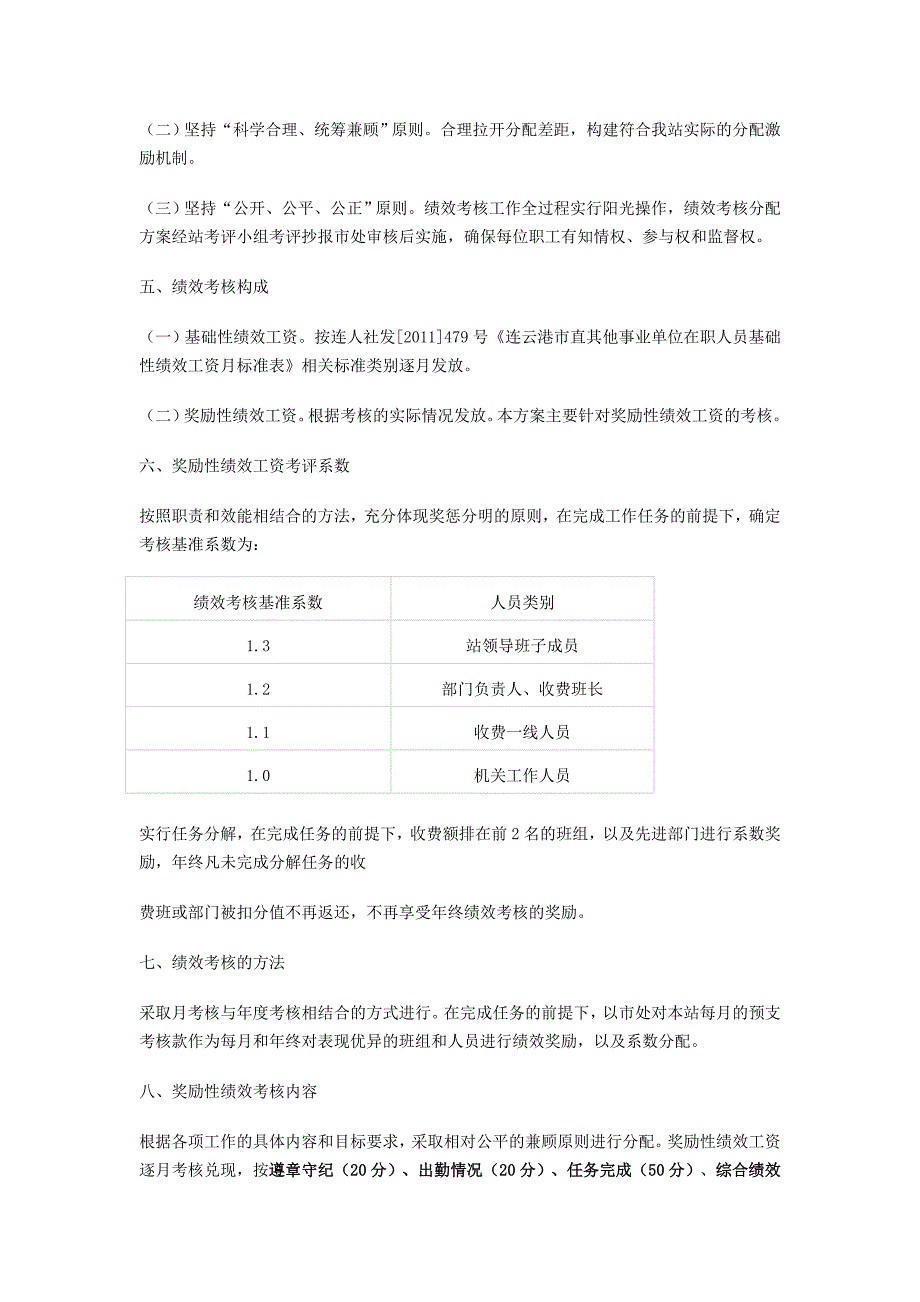 白塔收费站绩效工资考核方案(试行)_第2页