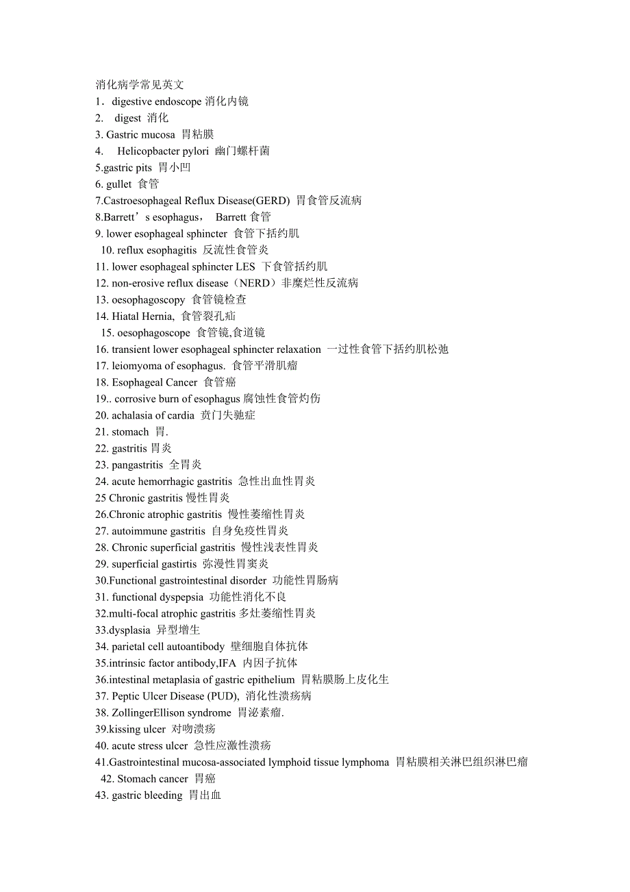 消化病学常见英文_第1页