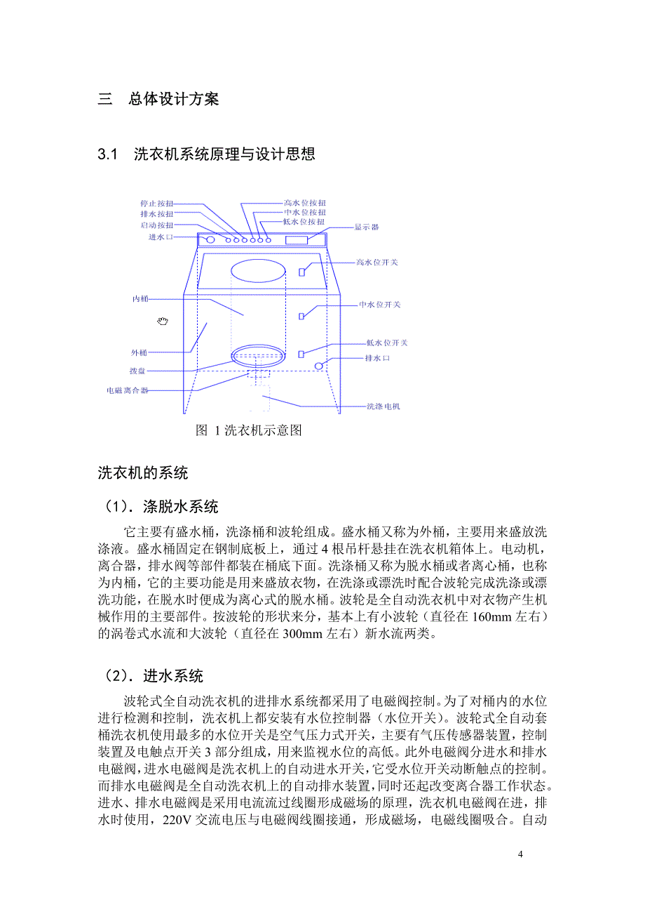 微机原理课程设计洗衣机控制系统设计_第4页