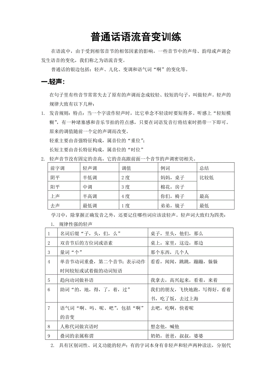 普通话语流音变训练_第1页