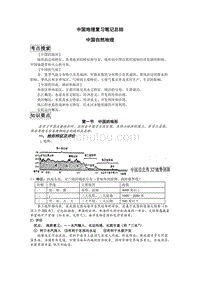 高考文综中国地理复习笔记总结大全（很详细）