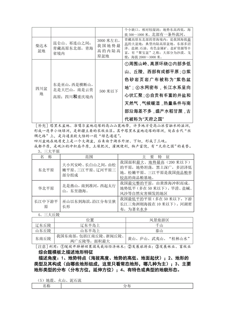 高考文综中国地理复习笔记总结大全（很详细）_第4页