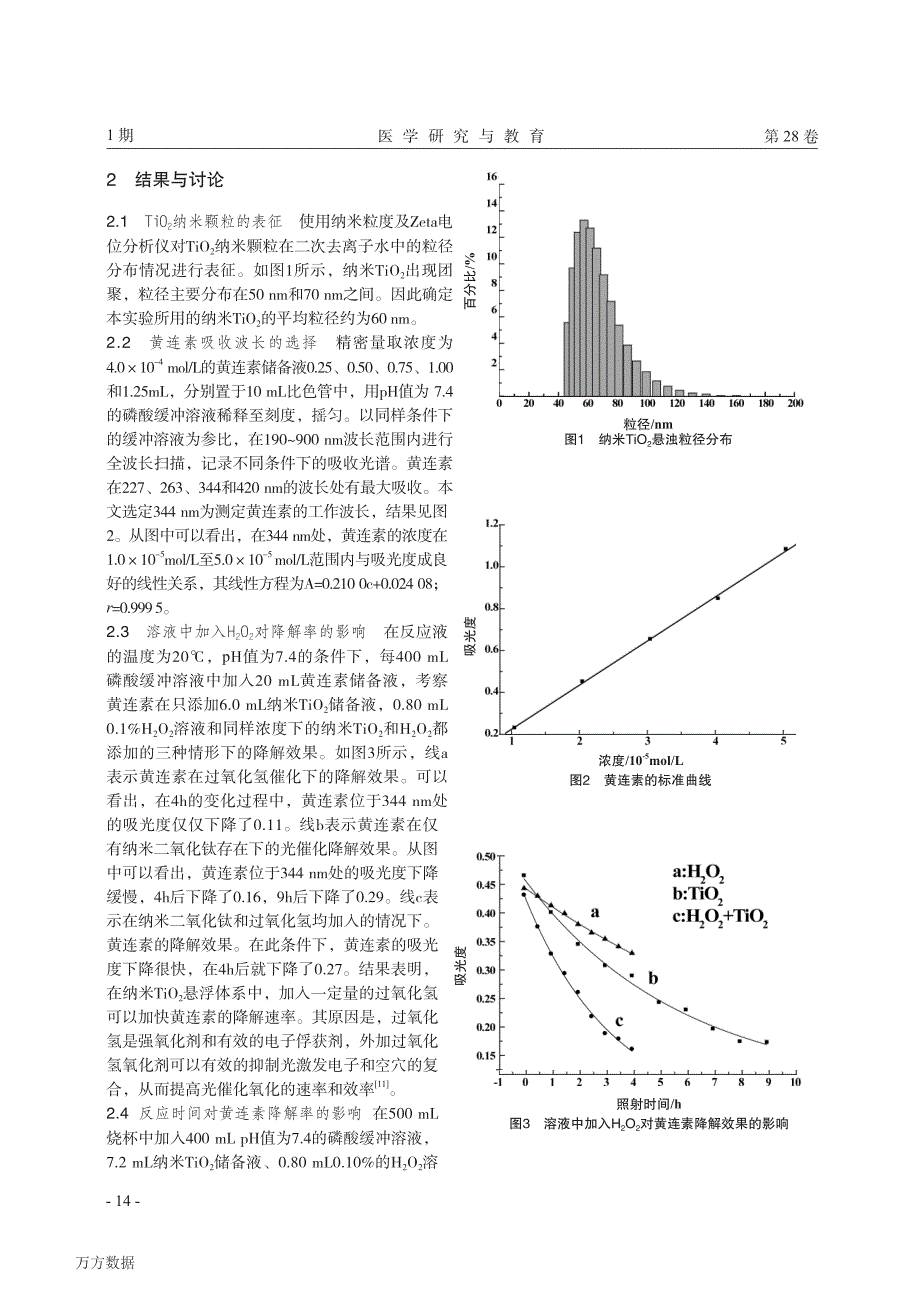 纳米TiO2 光催化降解黄连素的动力学研究_第3页