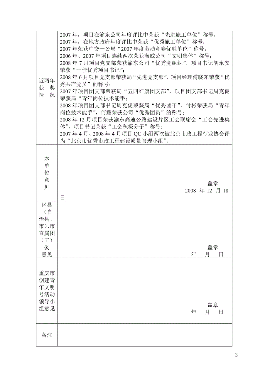 重庆市青年文明号申报材料_第3页