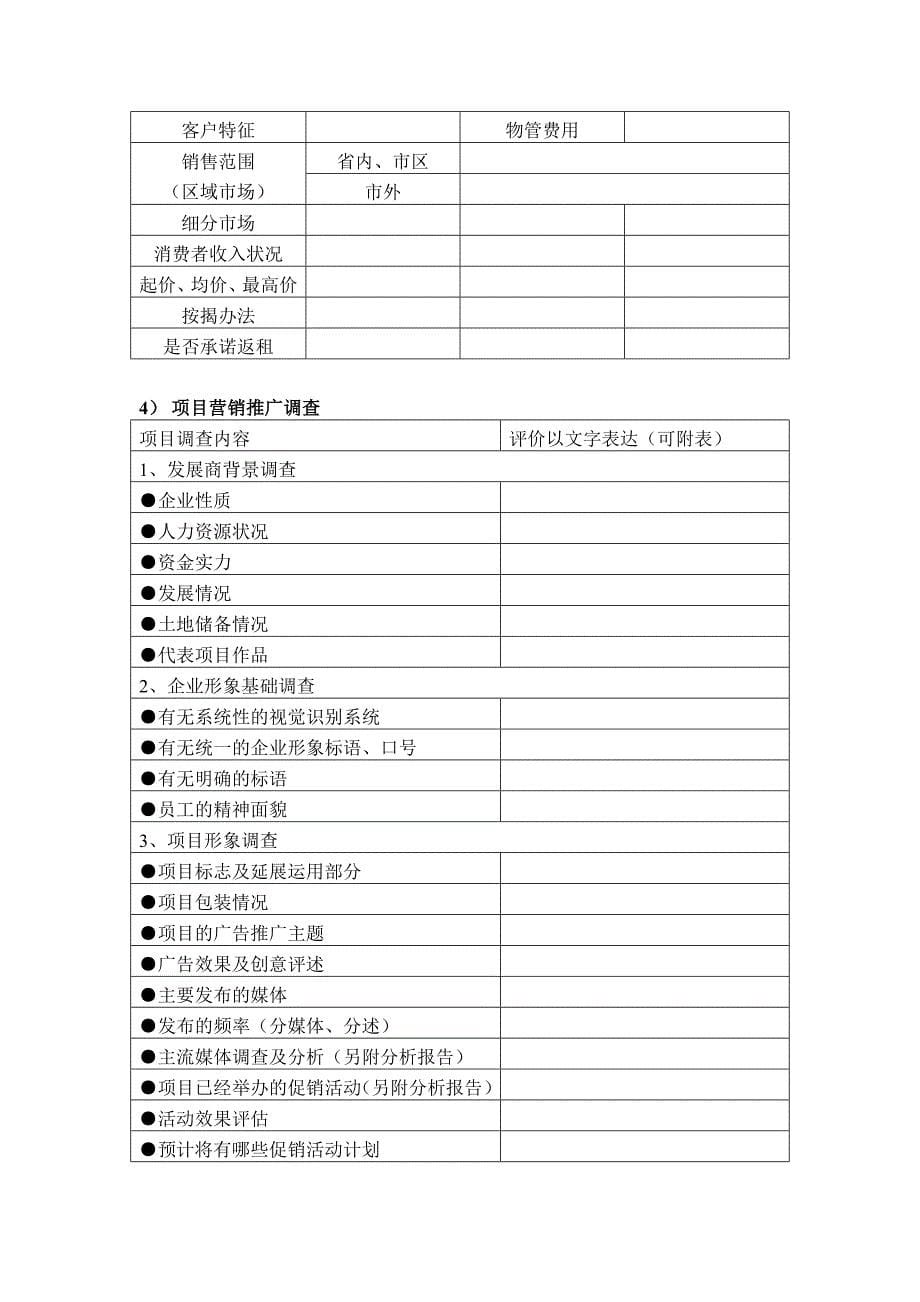 毕节天河小区商业项目调研计划_第5页