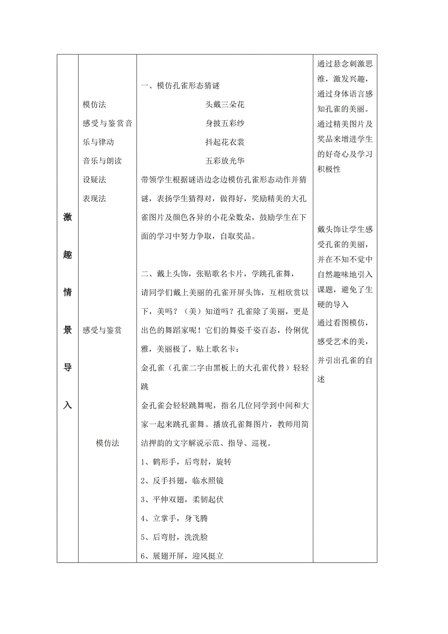 金孔雀轻轻跳教学设计_第4页