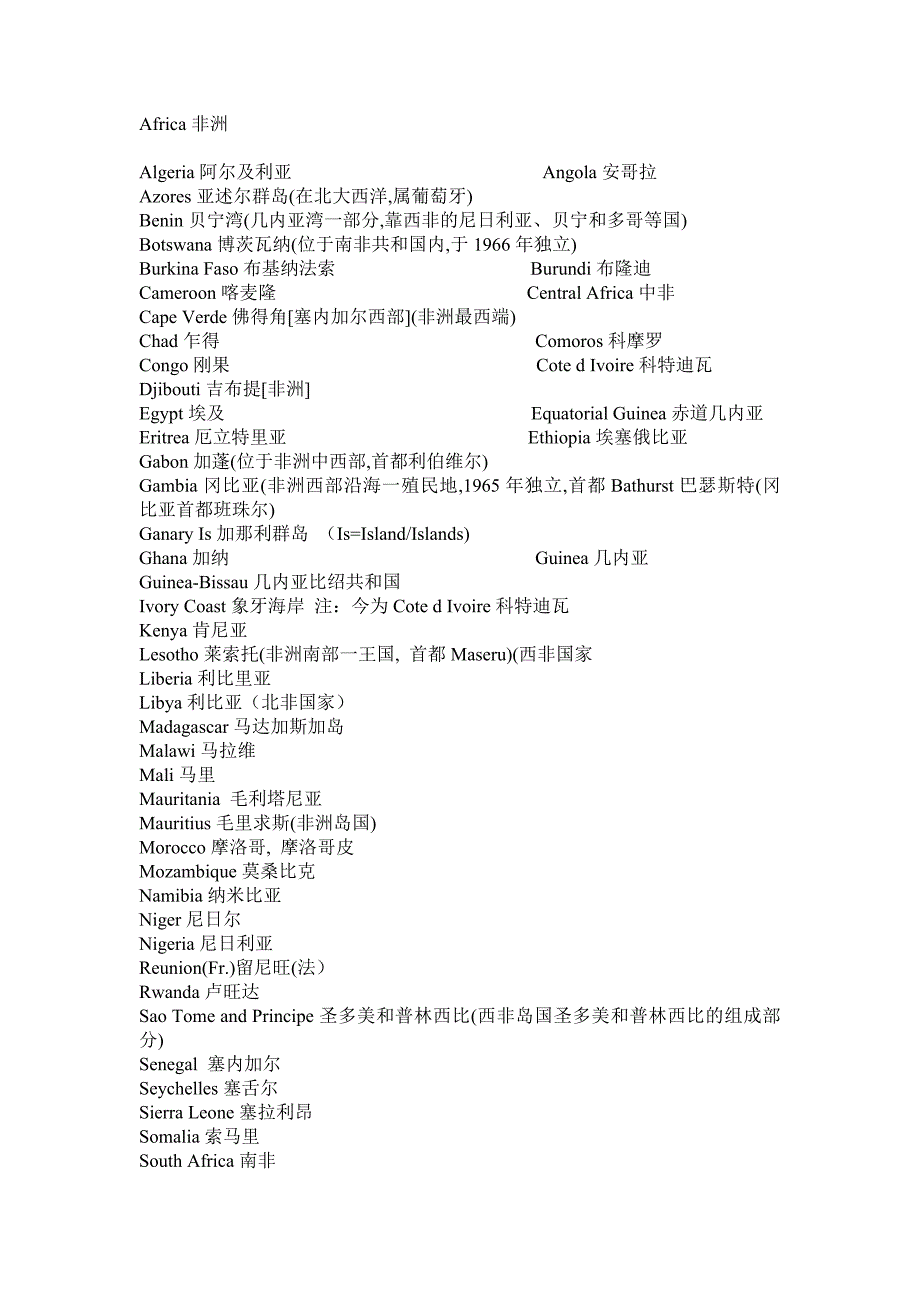 非洲各国国名-中英文_第1页