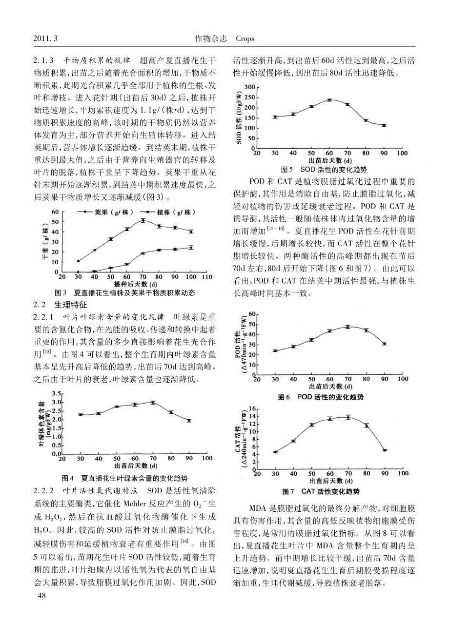 超高产夏直播花生生育动态及生理特性研究_第3页