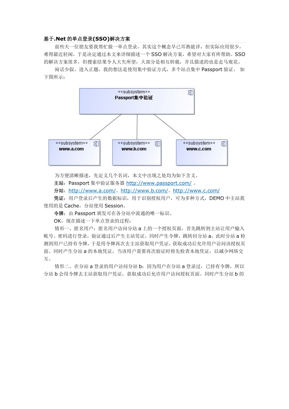 基于.Net的单点登录(SSO)解决方案_第1页