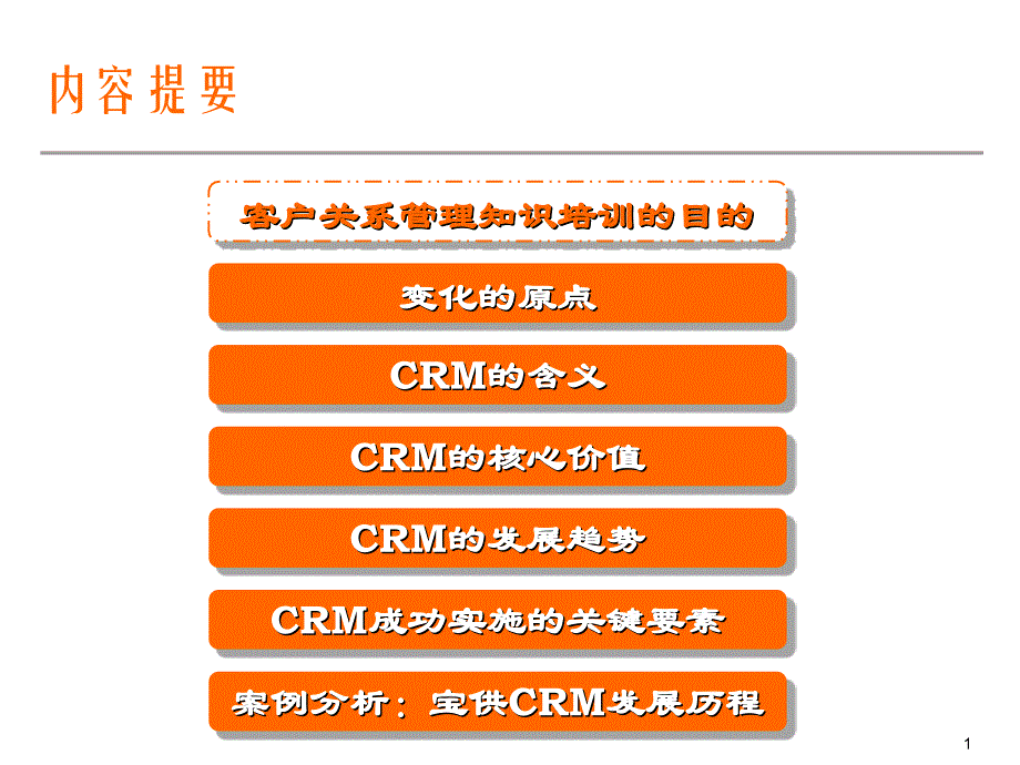 CRM客户关系管理知识培训的目的_第1页