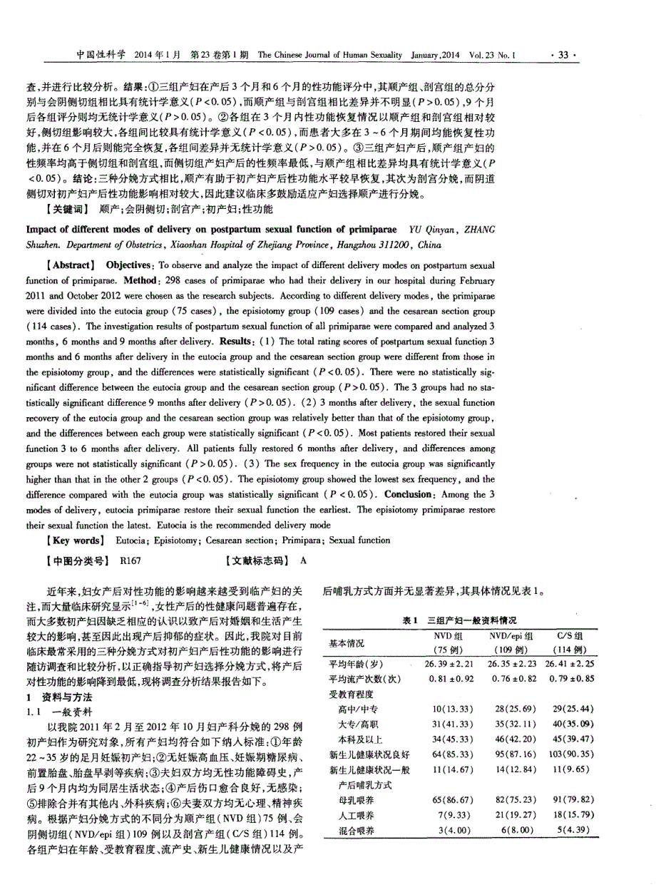 不同分娩方式对初产妇产后性功能的影响_第2页