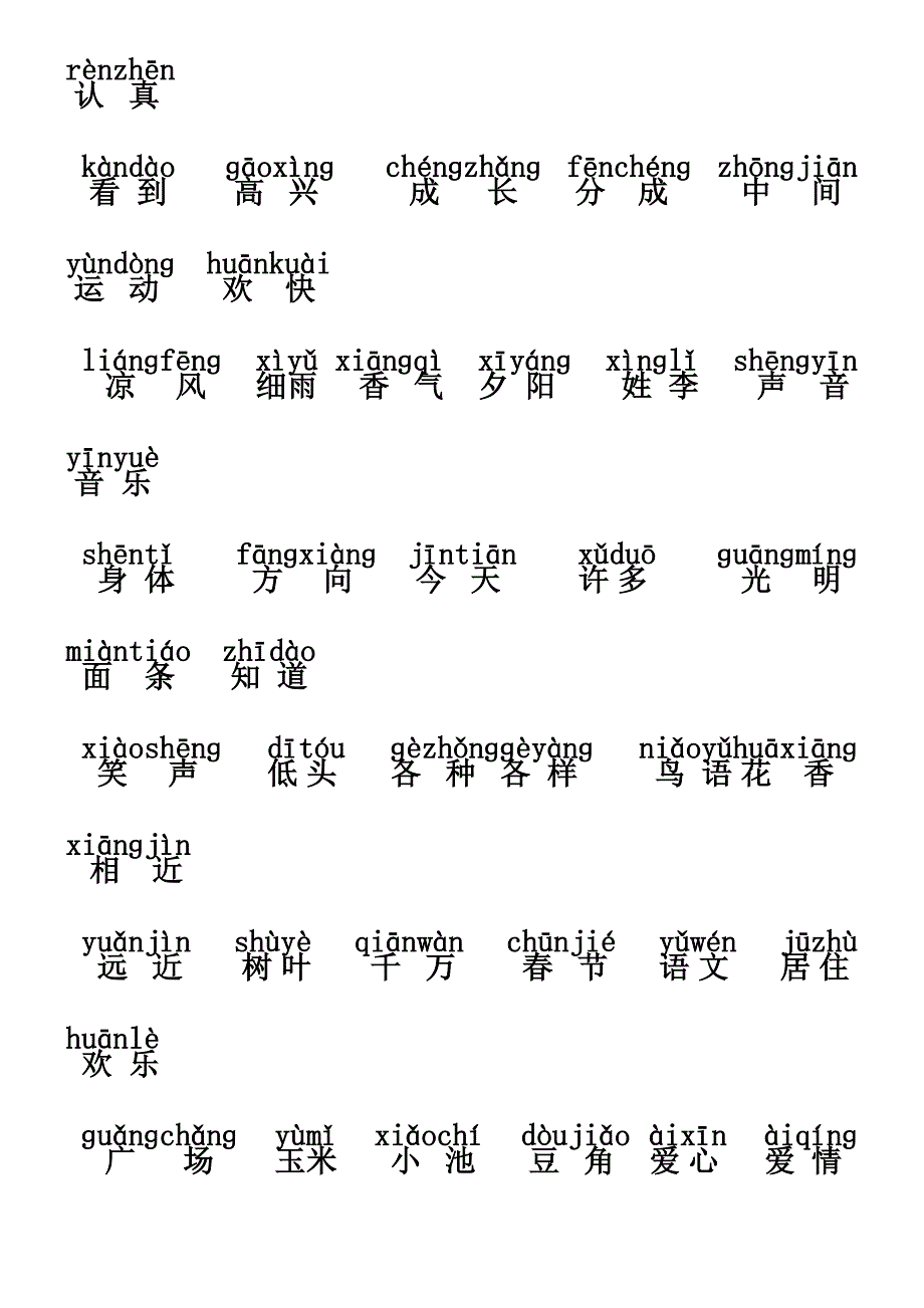 2017年新编人教版一年级语文下册复习资料 (2)_第2页