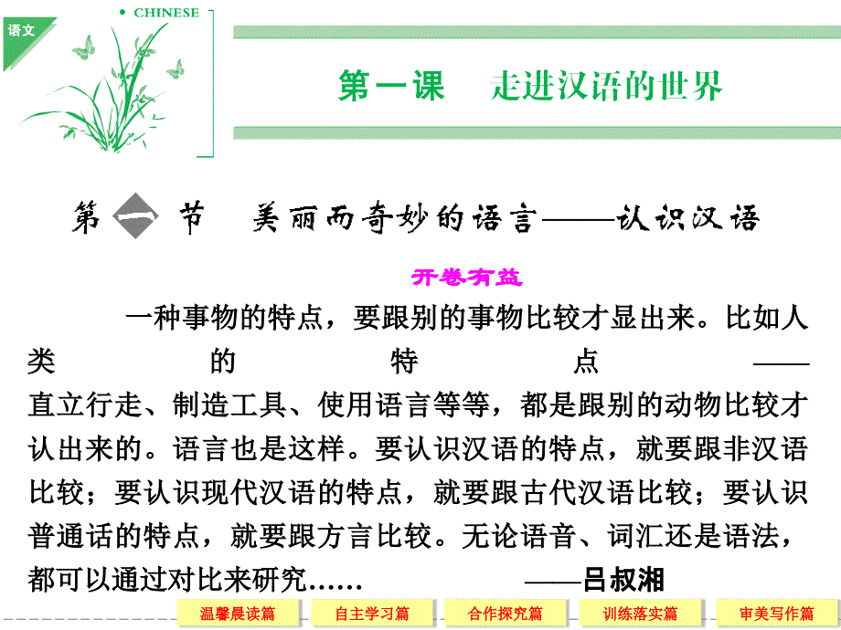高中语文选修《语言文字应用》1-1美丽而奇妙的语言——认识汉语_第1页