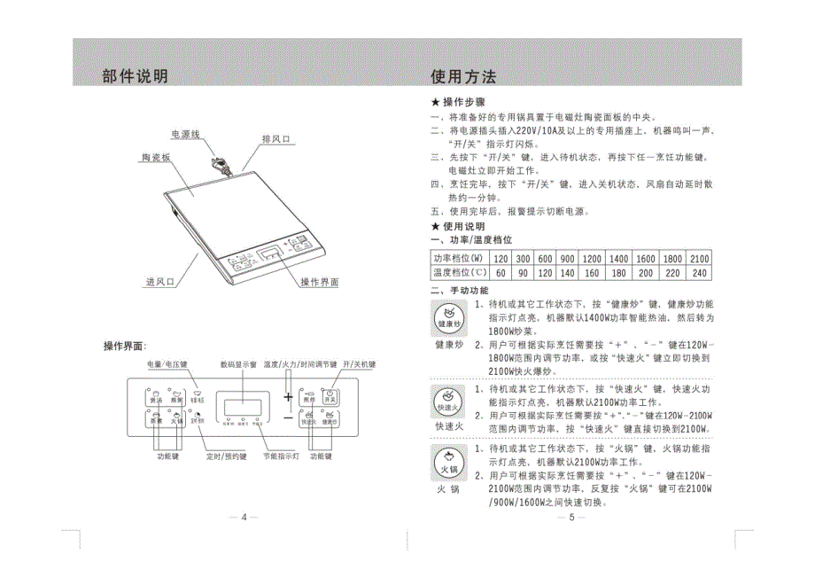 九阳JYC-21FS20电磁灶说明书_第4页