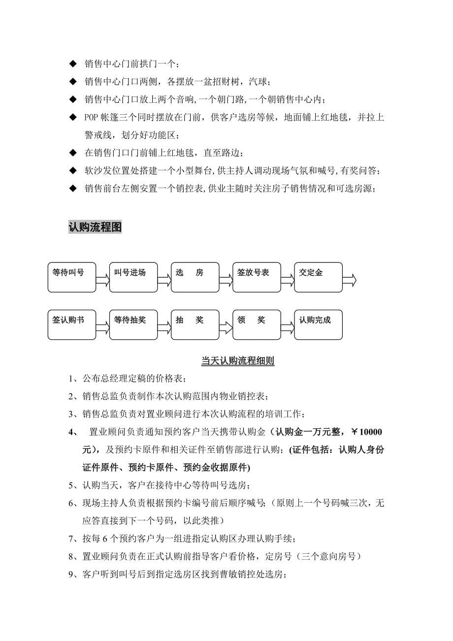 XX阳光新城三期开盘执行方案_第5页