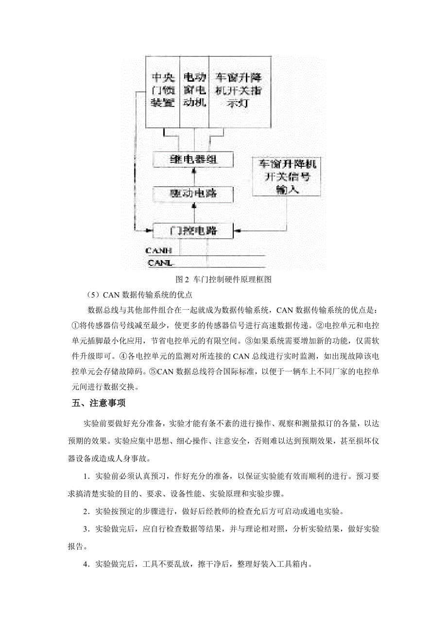 实验三 熟悉XK-TB-CAN型汽车can-bus系统实训台及CAN-BUS数据总线结构及工作原理_第4页