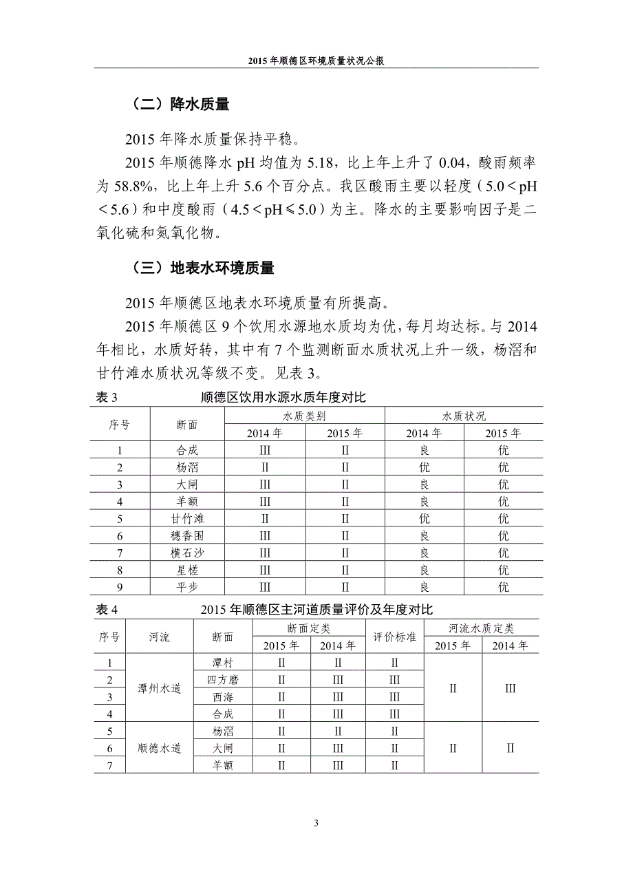 2015年顺德区环境质量状况公报_第3页