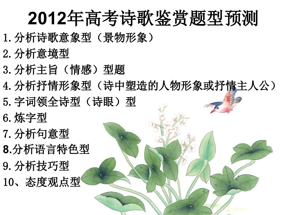 2012年高考古诗词鉴赏第二轮复习(ppt)_第2页